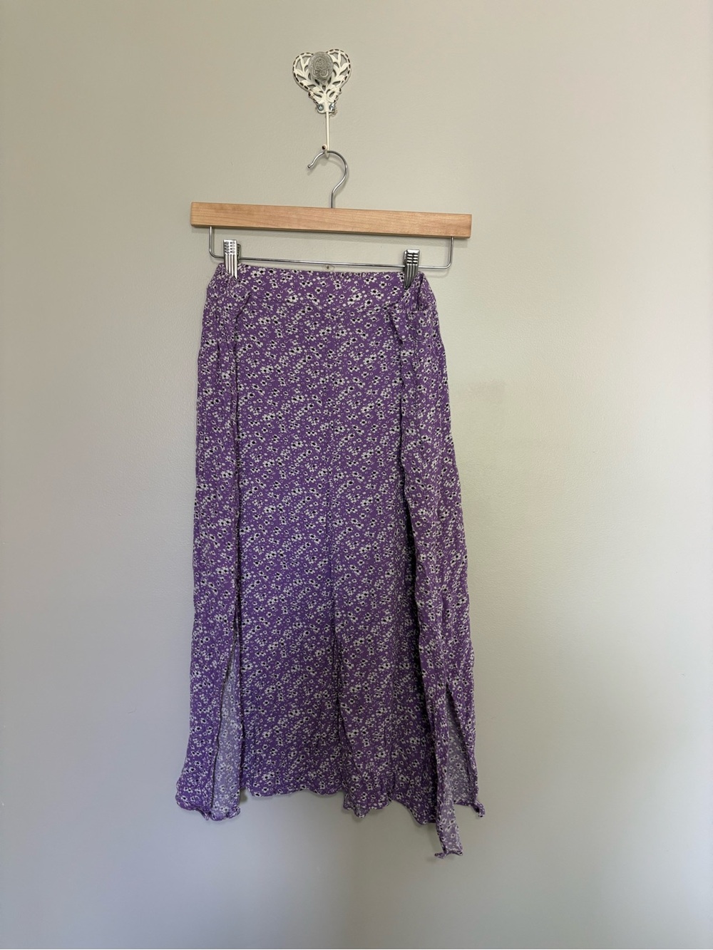 Sweetlegs Floral Purple Midi Skirt